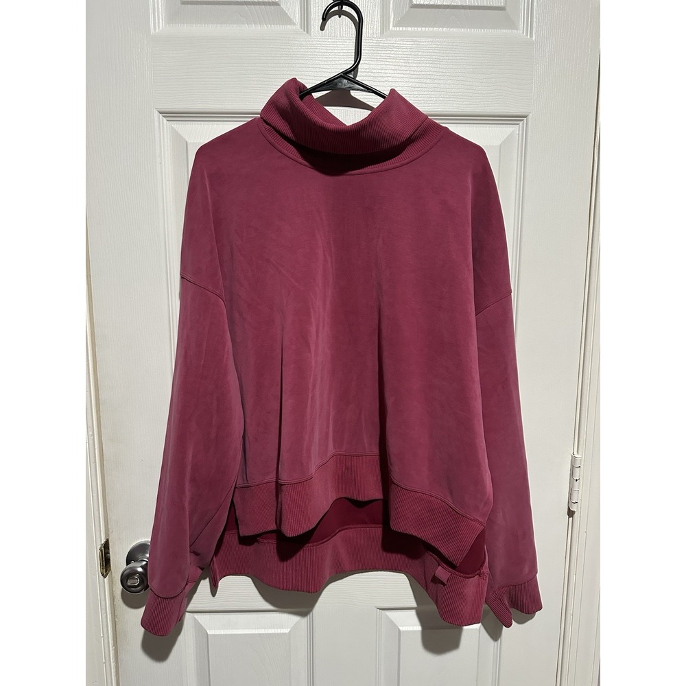 Lululemon Softstreme Turtleneck Pullover SIZE 12 Pomegranate Pink Women's